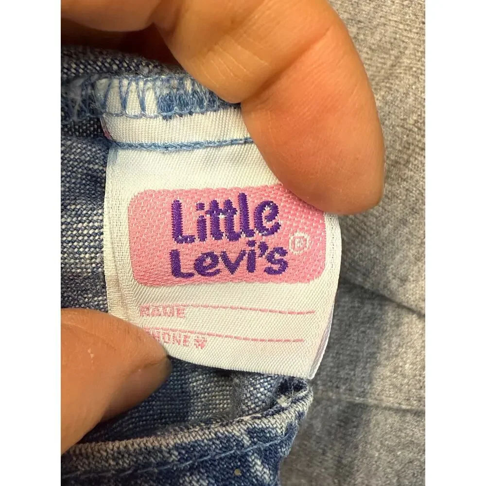 Girl's Vintage Little‎ Levi's Denim Sleeveless Dress Romper 100% Cotton Size 6